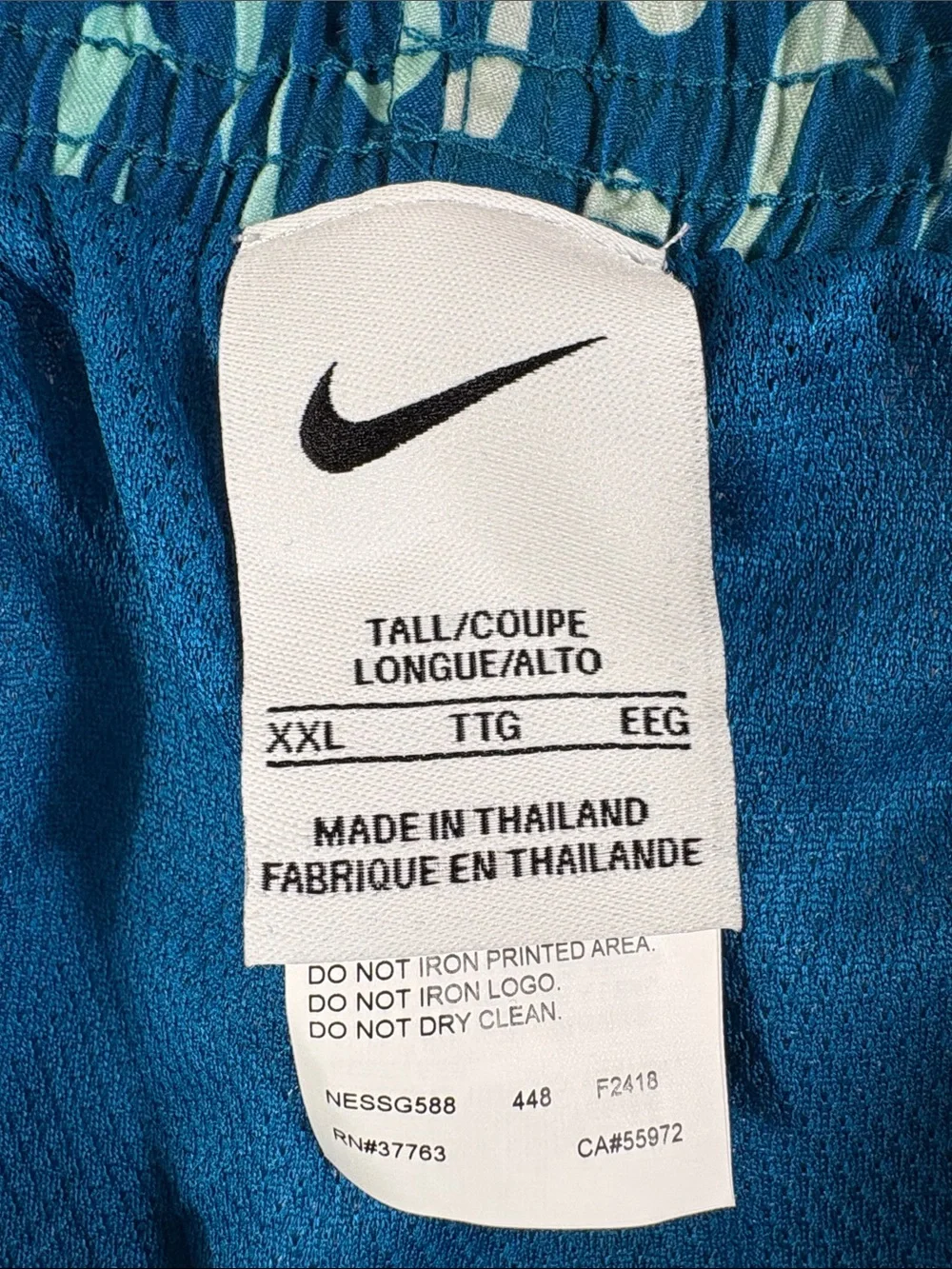 Nike Men's Swim Breaker Swoosh Link Lined Volley Shorts Teal Big & Tall XXLT NWT